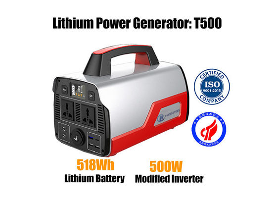 Banque portative 14.8V de batterie d'ion de lithium d'énergie solaire de 518Wh 500W pour camper extérieur